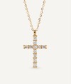 Diamond and gold cross necklace