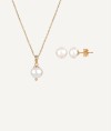 Set silver 18ct Gold plated Pendant and earrings Pearls