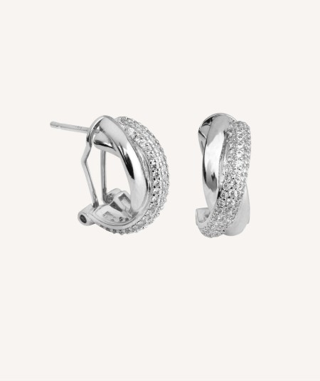 Rhodium Zirconia strips Earrings