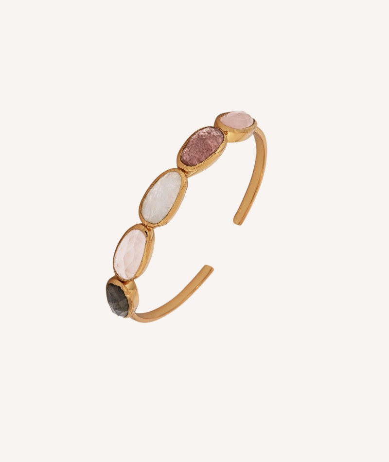 Bracelet Rosella 18 Kt Gold Plated natural stones