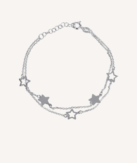 Pulsera dos cadenas estrellas