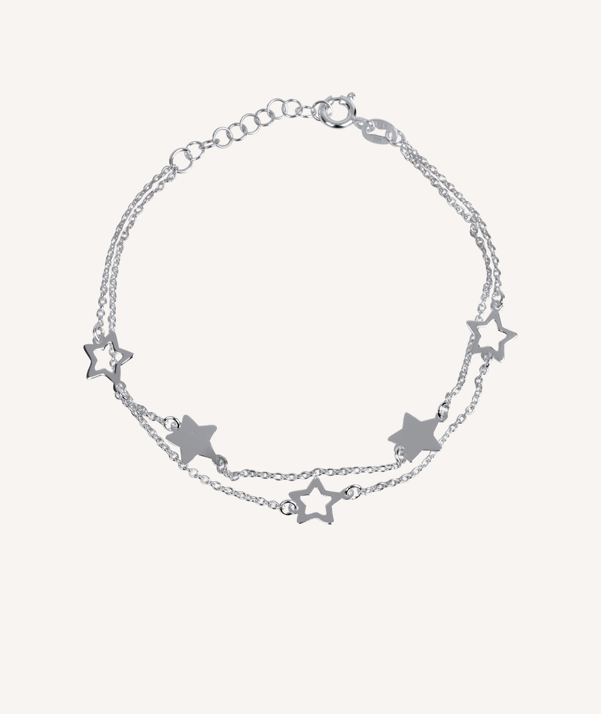 Pulsera dos cadenas estrellas