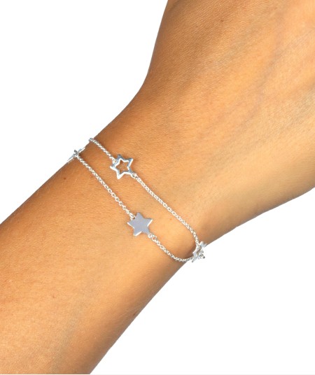 Pulsera dos cadenas estrellas