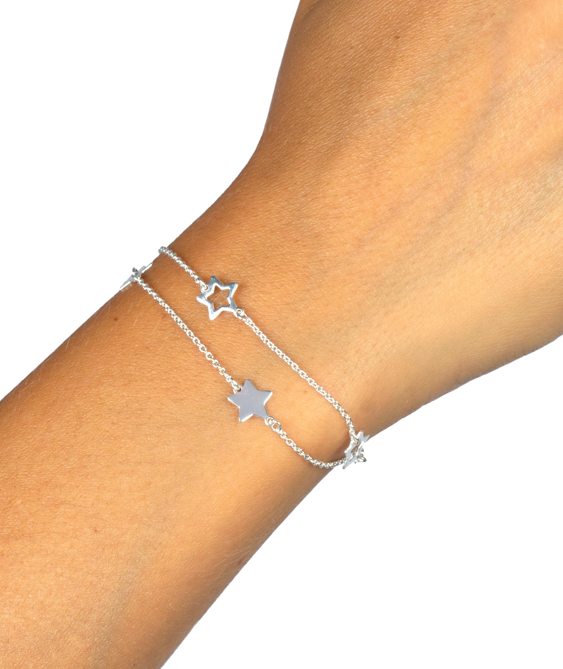 Pulsera dos cadenas estrellas