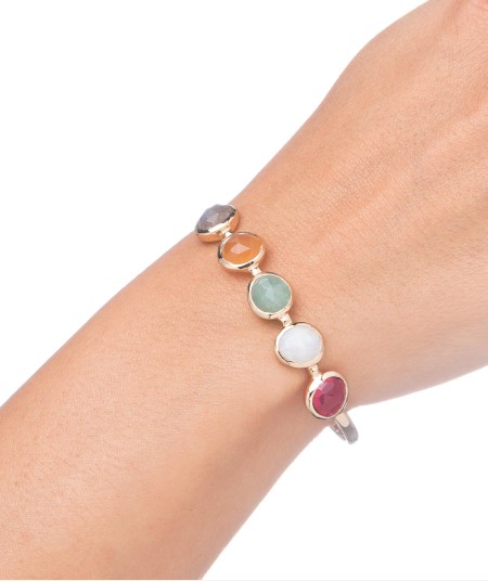 Pulsera Brazalete piedras colores