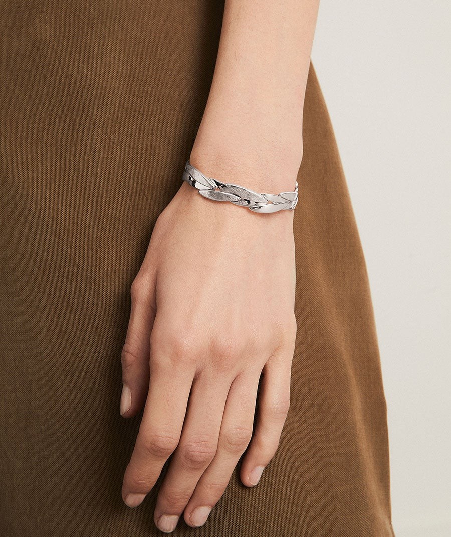 Bracelet Natura collection Textures Silver plated Textures sheets