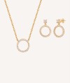 Set silver 18ct Gold plated Necklace and earrings Zirconia