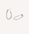 Square Oval Silver Hoop Earrings S