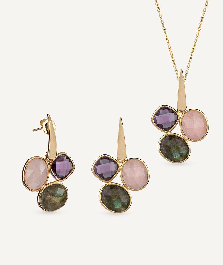 Set Dreams with multicolor natural stones