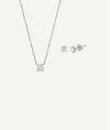 Set Silver Platinum Plated Necklace and earrings Zirconia