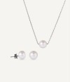 Look Timeless silver 925 earrings and pearl pendant