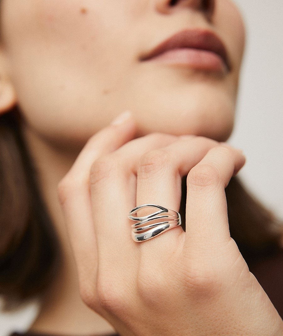 Ring Silver braided 