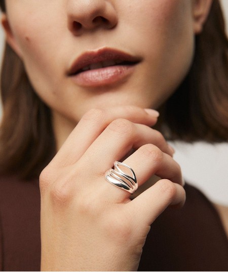 Ring Silver braided 