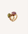 Ring Guida 18 Kt Gold Plated three natural stones