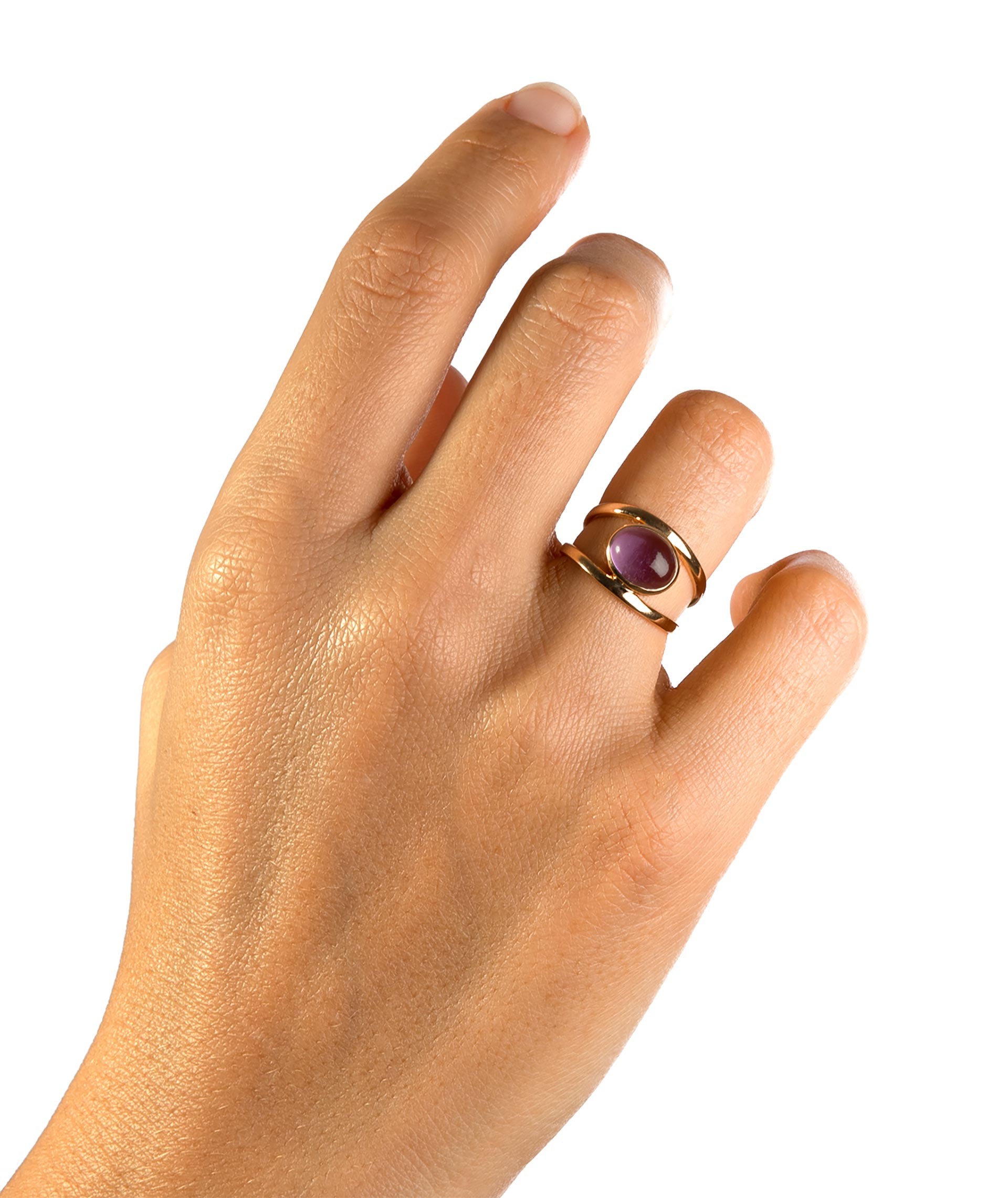 Anillo con piedra Morado