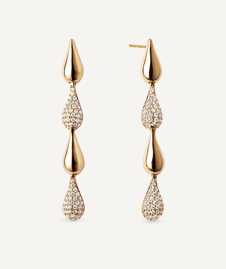 Earrings Cascade with zirconia