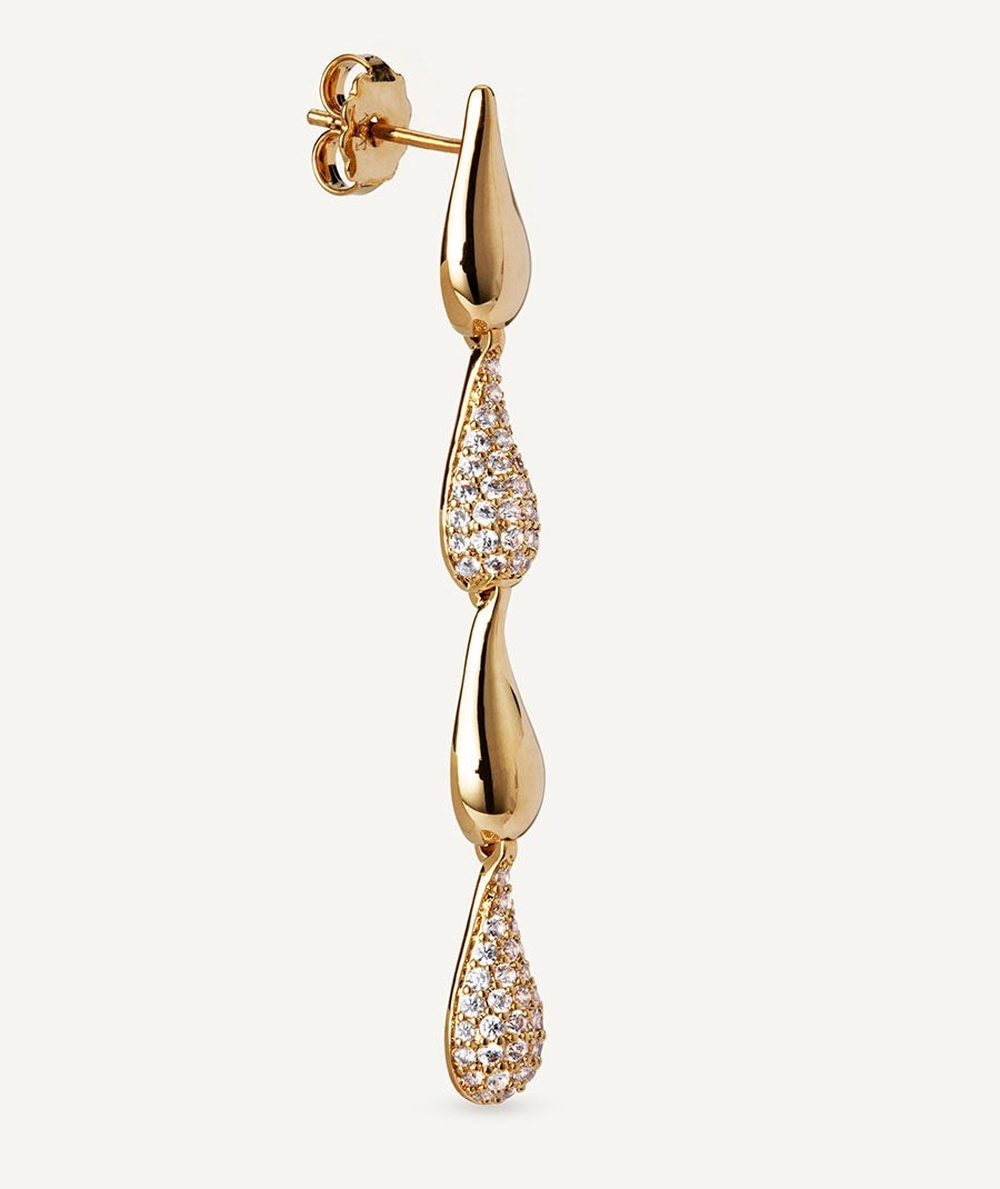 Earrings Cascade with zirconia