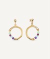 Earrings Fosquet collection Esenciales 18 Kt Gold Plated Aro Natural stones