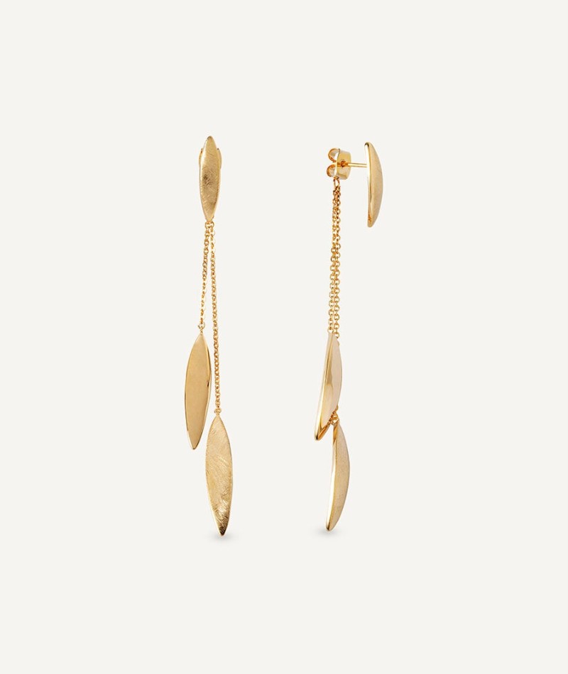 Earrings Natura collection Textures 18 Kt Gold Plated Textures sheets