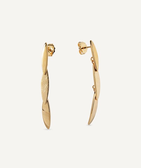 Earrings Natura collection Textures 18 Kt Gold Plated Textures sheets