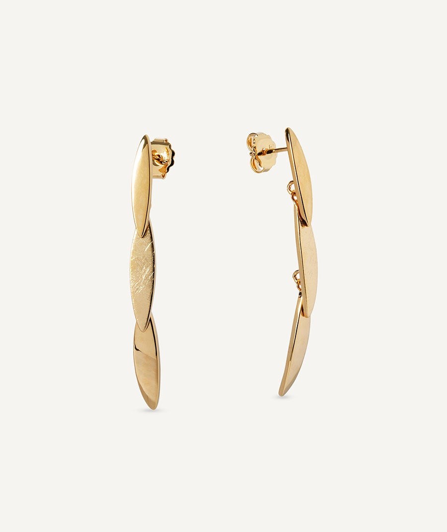 Earrings Natura collection Textures 18 Kt Gold Plated Textures sheets