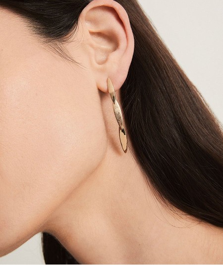 Earrings Natura collection Textures 18 Kt Gold Plated Textures sheets