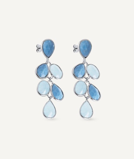 Earrings Bahia Silver plated Blue natural stones