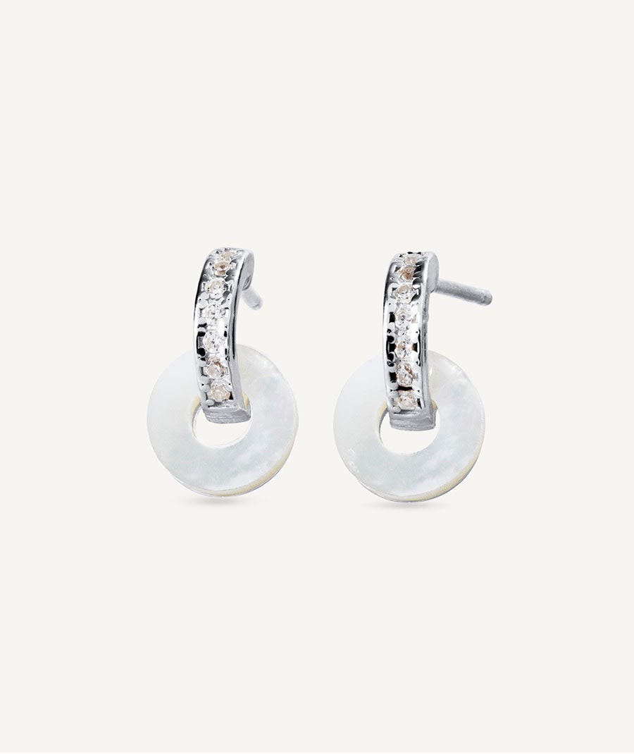 Earrings Allegra collection Clasicos Plata Silver 925 Motherperla Aro