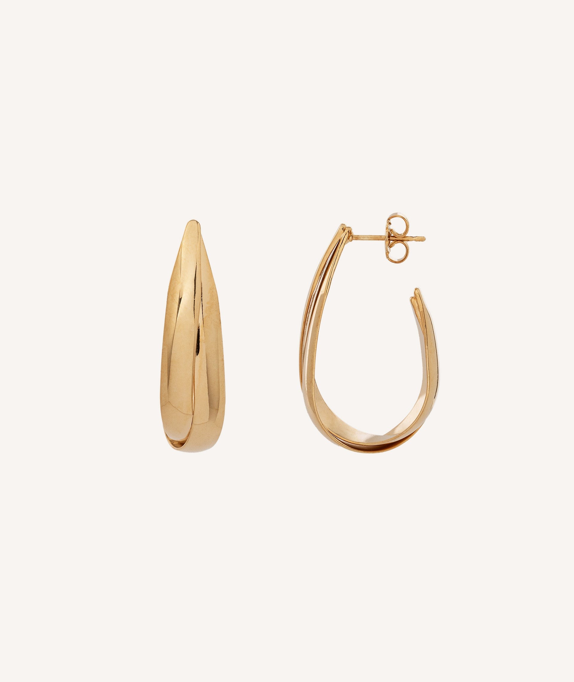 Earrings Rocío 18 kt gold plated oval hoop glitter