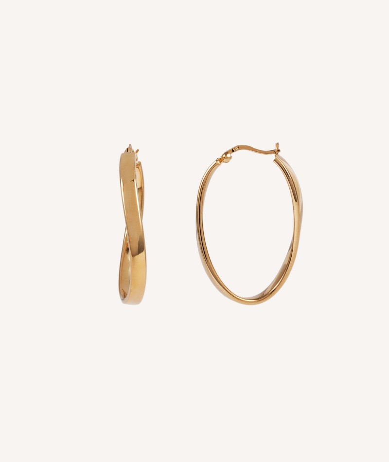 Melissa Earrings  18K Gold Plated wavy oval hoop