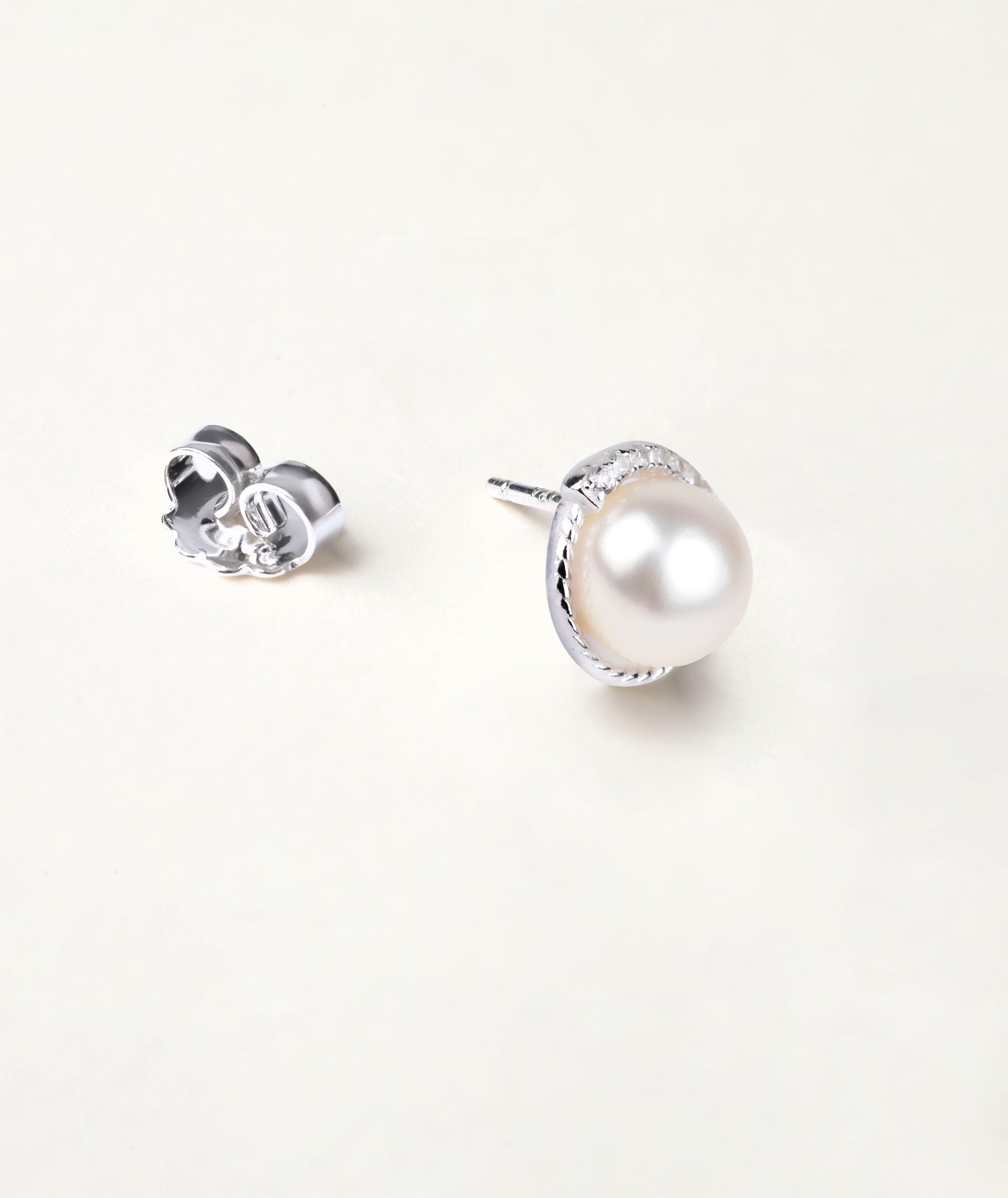 Earrings  silver 925 with zirconias and cultured pearl