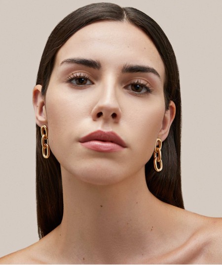 Earrings Julieta 18 Kt Gold Plated link oval