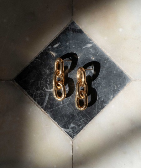 Earrings Julieta 18 Kt Gold Plated link oval