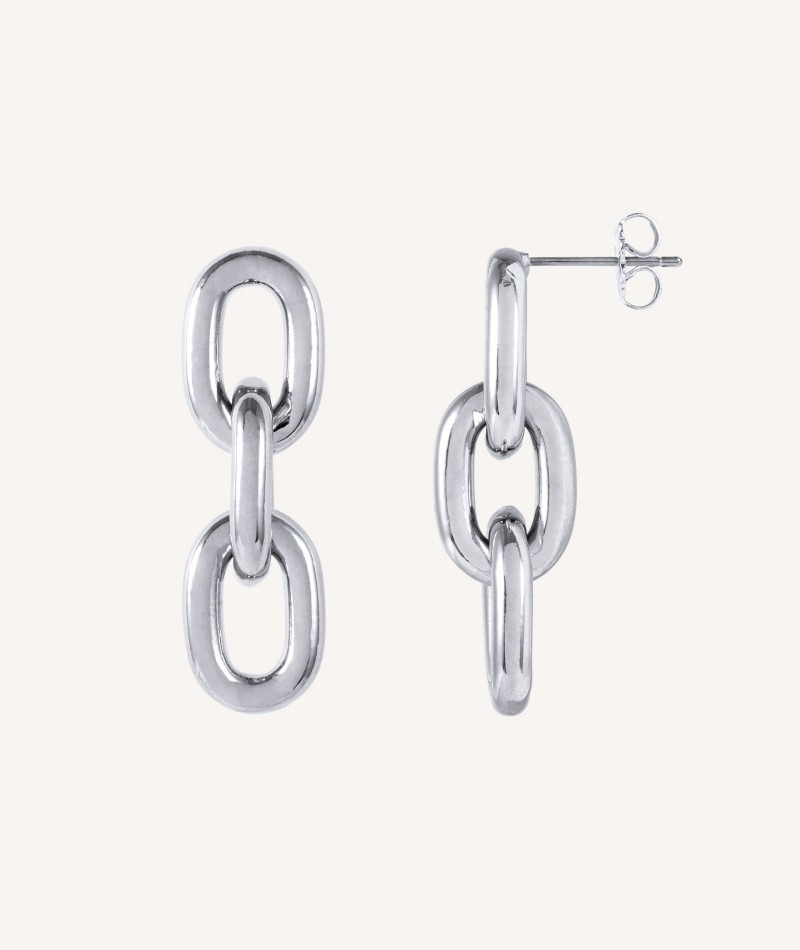 Earrings Julieta Silver plated link oval