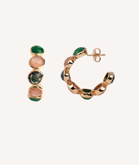 Earrings Hoop Multicolor stones