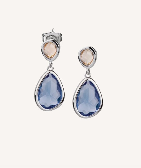 Earrings Crystal Light Sapphire & Champagne