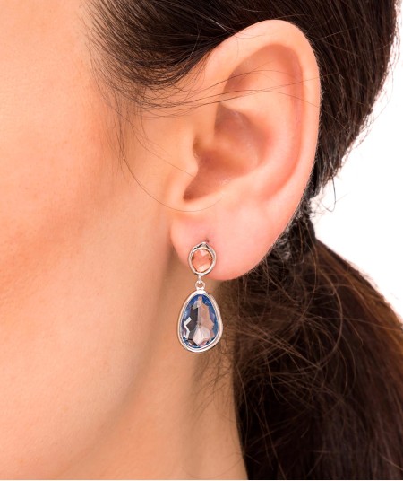 Pendientes Cristal light Sapphire & Champan