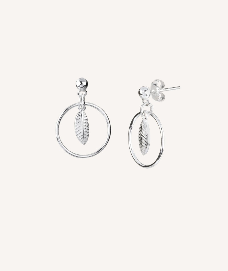 Earrings Hoop Leaf