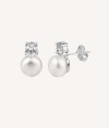 Earrings Long midi Zirconia and pearl