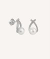 Earrings Zirconia and Cultured Pearl