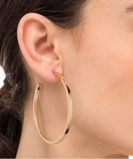 Earrings Half round Hoop Square