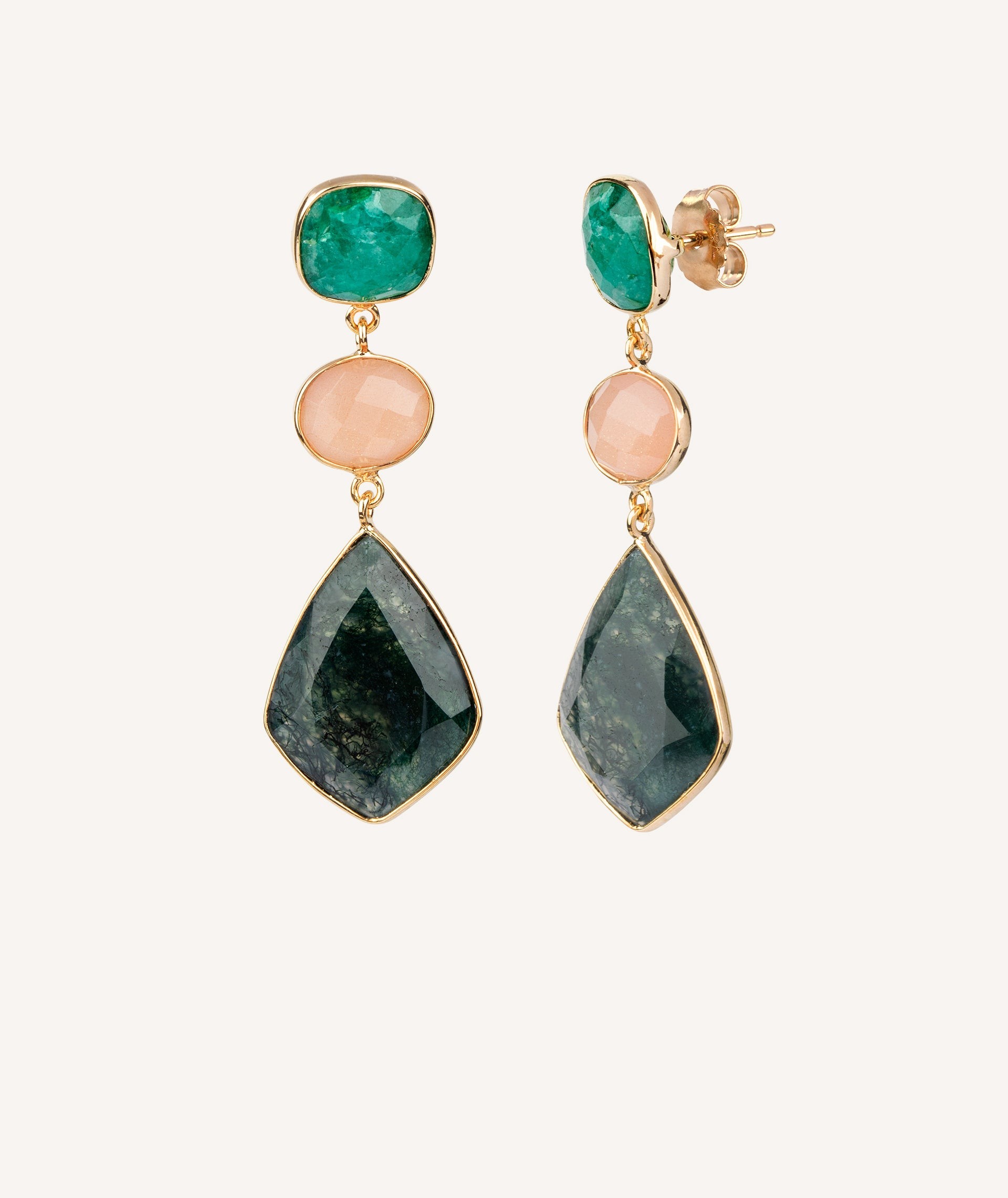 Earrings Long Multicolor stones