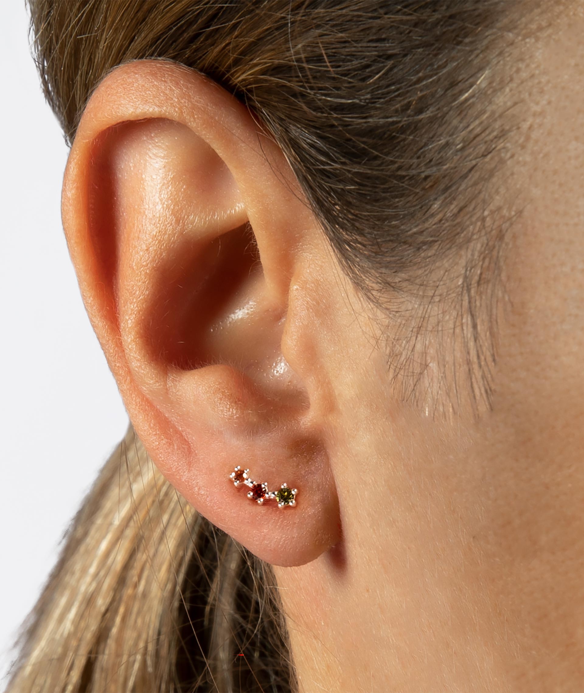 Individual Earring Zirconias Multicolor