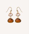 Earrings Crystal Champany Brown