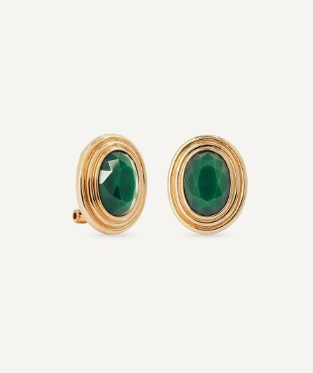 Earrings Juana with African Green Jade