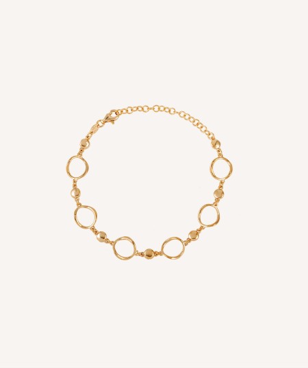 Bracelet  925 silver 18kt gold plated oval links