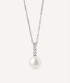 Pendant Sphere with cultured pearl and zirconia