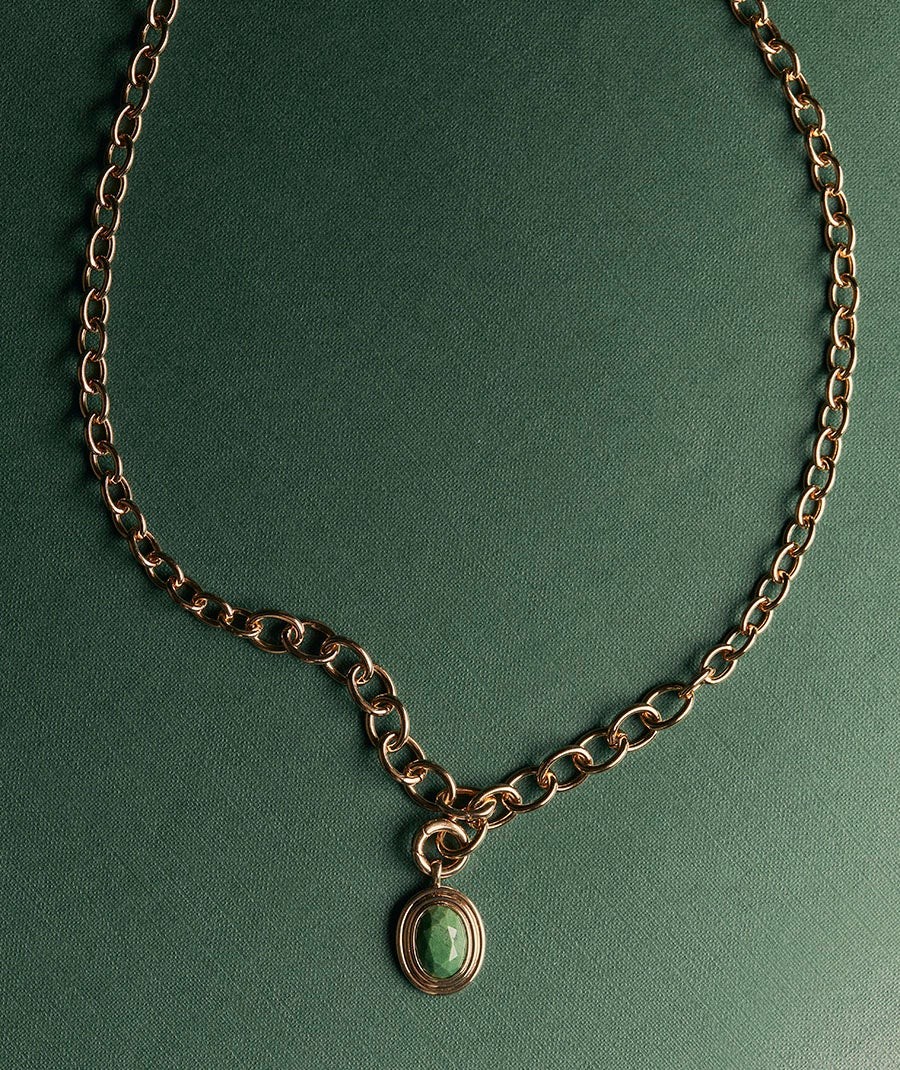 Pendant Juana with African Green Jade