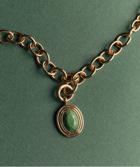 Pendant Juana with African Green Jade