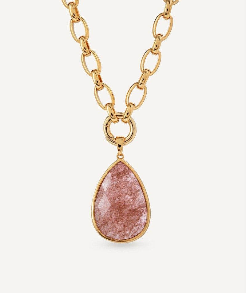 Pendant Sió with rose quartz